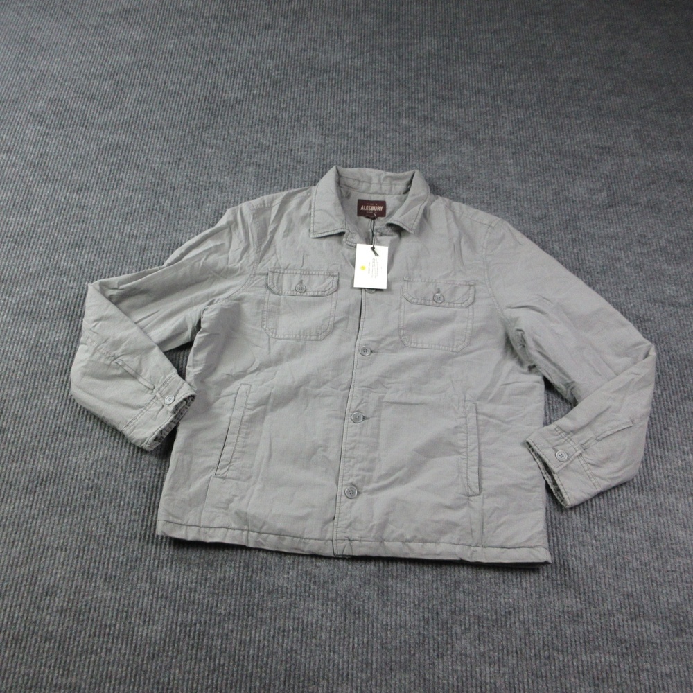 Alesbury Jacket Mens S Gray Military Jacket Collared Lined Insulated NWT